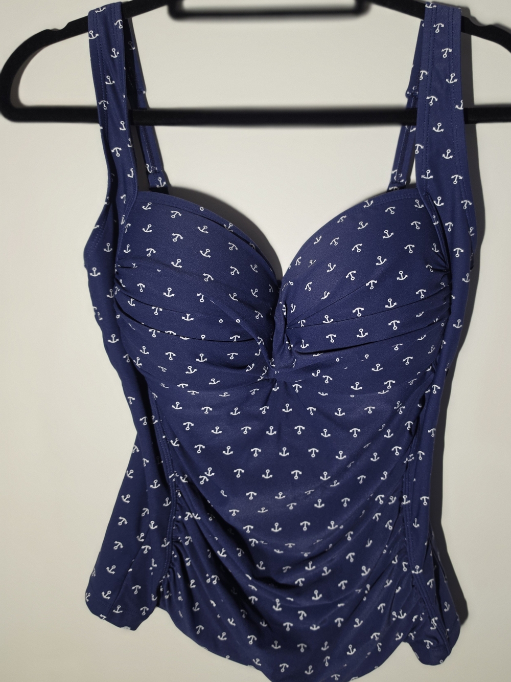 Navy Anchor Print Women's Tankini Top